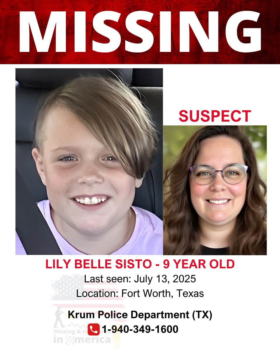 Lily Sisto Missing: Search Continues for 9-Year-Old Girl from Fort Worth, TX